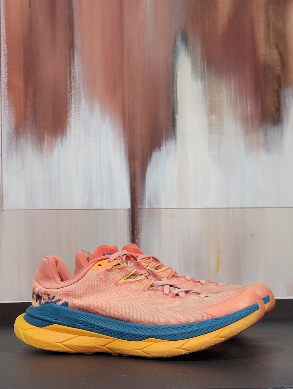 Hoka One One Tecton X Women’s 9 B Athletic Sneakers Orange Shoe